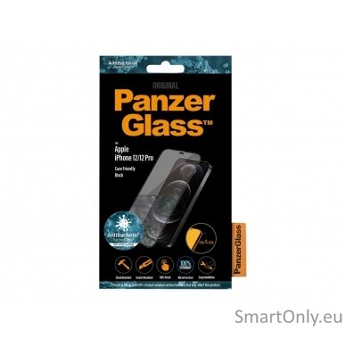 PanzerGlass For iPhone 12/12 Pro, Glass, Black, Clear Screen Protector, 6.1 " 8