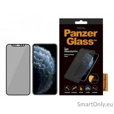 PanzerGlass P2664 Apple, iPhone X/Xs/11 Pro, Tempered glass, Black, Case friendly with Privacy filter 4