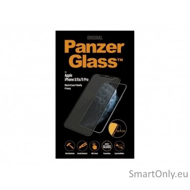 PanzerGlass P2664 Apple, iPhone X/Xs/11 Pro, Tempered glass, Black, Case friendly with Privacy filter 5