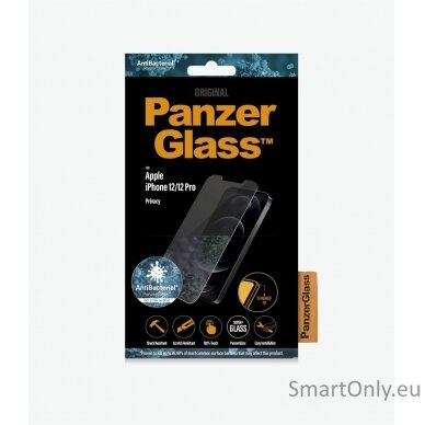 PanzerGlass Privacy glass, Apple, For iPhone 12/12 Pro, Tempered Glass, Black, Clear Screen Protector 1