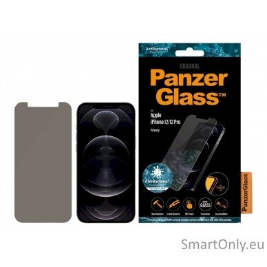 PanzerGlass Privacy glass, Apple, For iPhone 12/12 Pro, Tempered Glass, Black, Clear Screen Protector 6