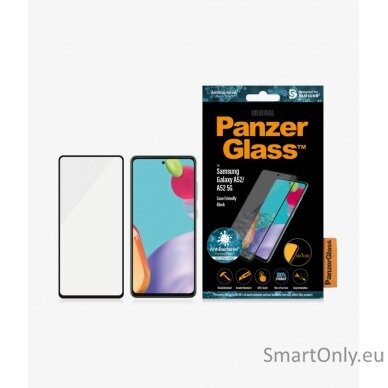 PanzerGlass Samsung, Galaxy A52, Black/Transparent, Antifingerprint screen protector, Case friendly 2