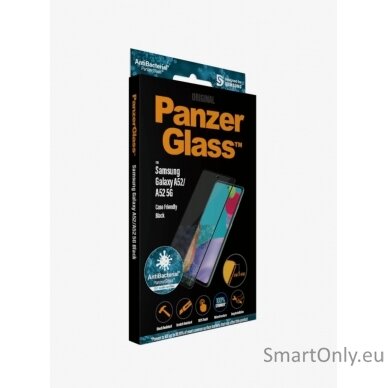 PanzerGlass Samsung, Galaxy A52, Black/Transparent, Antifingerprint screen protector, Case friendly 3