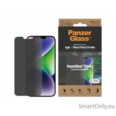 PanzerGlass Screen protector, Apple, iPhone 14 Plus/13 Pro Max, Glass, Black, Privacy 6