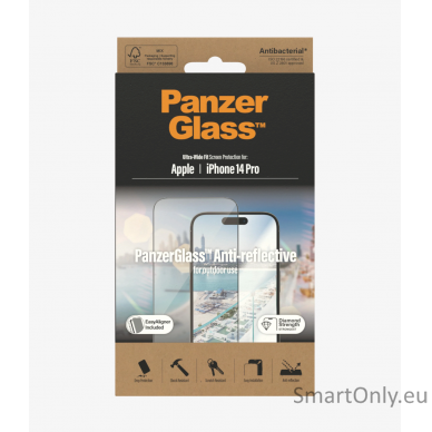 PanzerGlass Screen protector, Apple, iPhone 14 Pro, Glass, Clear, Anti-Reflective 4