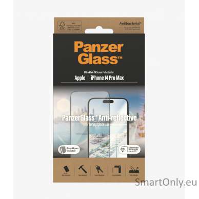 PanzerGlass Screen protector, Apple, iPhone 14 Pro Max, Glass, Clear, Anti-Reflective 4