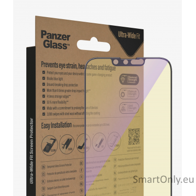 PanzerGlass Screen protector, Apple, iPhone 14/13/13 Pro, Glass, Black, Anti-blue Light 2