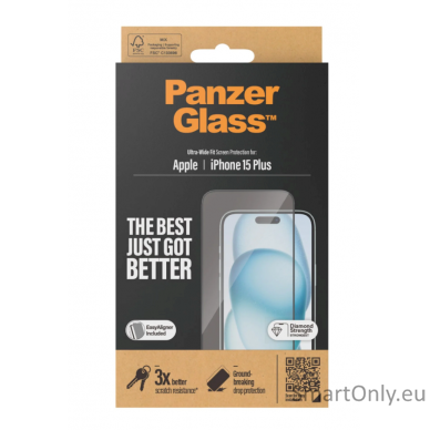 PanzerGlass Screen protector, Apple,  IPhone 15 Plus, Glass, Transparent 2