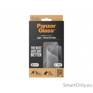 PanzerGlass Screen protector, Apple,  IPhone 15 Pro Max, Glass, Transparent 4