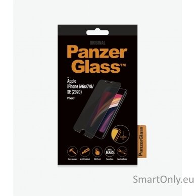 PanzerGlass Screen Protector, Iphone 6/6s/7/8/SE (2020), Glass, Crystal Clear, Privacy Filter 1
