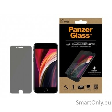 PanzerGlass Screen Protector, Iphone 6/6s/7/8/SE (2020), Glass, Crystal Clear, Privacy Filter 6