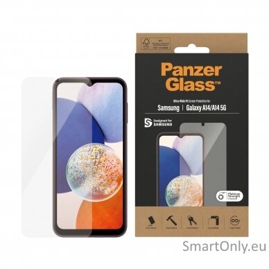 PanzerGlass Ultra Wide fit Screen Protector, Samsung,  Galaxy A14/A14 5G, Transparent 1