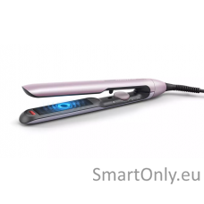 Philips Hair Straitghtener BHS530/00 Warranty 24 month(s) Ceramic heating system Ionic function Display LED Temperature (max) 230 °C Number of heating levels 12 Metallic Pink