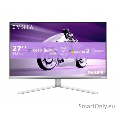 Philips 27M2N8500/00 | 27 " | OLED | 16:9 | 360 Hz | 0.03 ms | 2560 x 1440 pixels | 250 cd/m² | HDMI ports quantity 2 | White 3