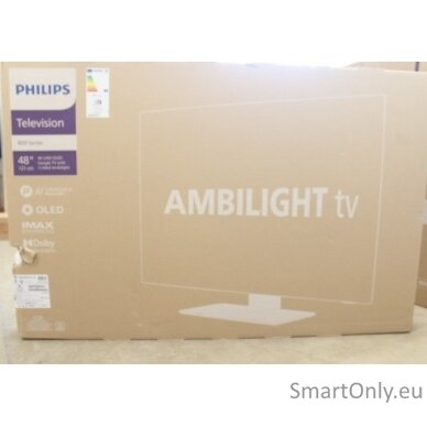 Philips 4K UHD OLED Smart TV with Ambilight | 48OLED818/12 | 48" (121cm) | Smart TV | Google TV | 4K UHD OLED | DAMAGED PACKAGING 1