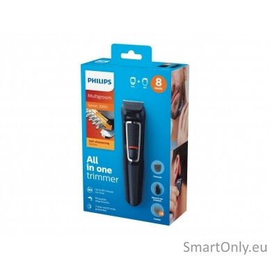 Philips 8-in-1 Face and Hair trimmer MG3730/15 Cordless, Black 6