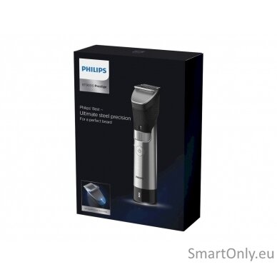 Philips Beard Trimmer BT9810/15 Cordless and corded Step precise 0.4 mm Number of length steps 30 Black/Silver 5