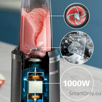 Philips Blender | HR2766/00 | Tabletop | 1000 W | Jar material Plastic | Jar capacity 0.7 + 0.3 L | Ice crushing | Black 3