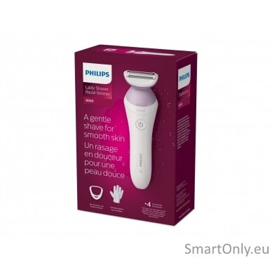 Philips Cordless Shaver BRL136/00 Series 6000 Operating time (max) 40 min, Wet & Dry, NiMH, White/Purple 8