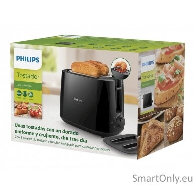 Philips Daily collection toaster HD2582/90 Power 900 W Number of slots 2 Housing material Plastic Black 3