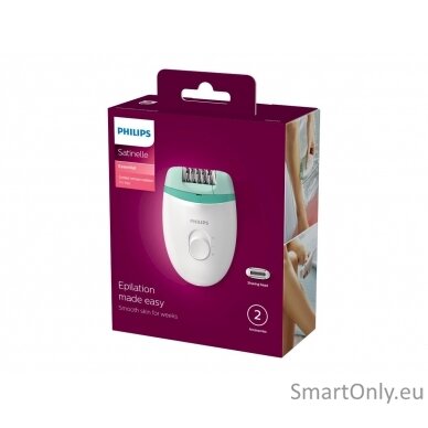 Philips Epilator Satinelle Essential BRE245/00 White/Green 6