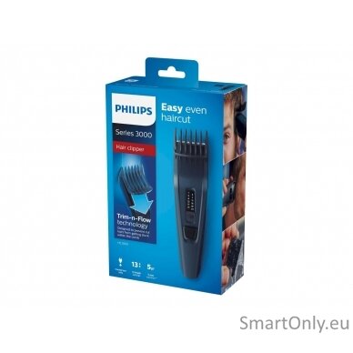 Philips Hair clipper HC3505/15 Corded, Number of length steps 13, Step precise 2 mm, Black/Blue 9