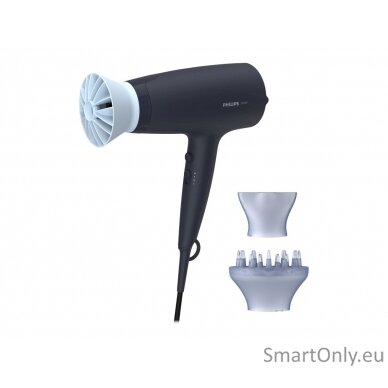 Philips Hair Dryer BHD360/20 2100 W, Number of temperature settings 6, Ionic function, Diffuser nozzle, Black/Blue 5