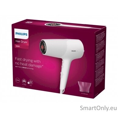 Philips Hair Dryer BHD500/00 2100 W, Number of temperature settings 3, Ionic function, White 6