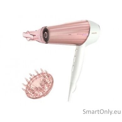 Philips | Hair Dryer | HP8281/00 | 2300 W | Number of temperature settings 6 | Ionic function | Diffuser nozzle | Pearl White/Pink Golden 3