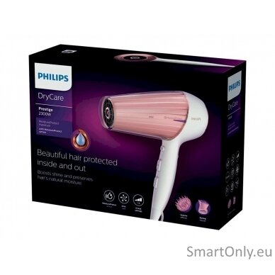 Philips | Hair Dryer | HP8281/00 | 2300 W | Number of temperature settings 6 | Ionic function | Diffuser nozzle | Pearl White/Pink Golden 4