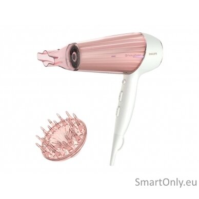 Philips | Hair Dryer | HP8281/00 | 2300 W | Number of temperature settings 6 | Ionic function | Diffuser nozzle | Pearl White/Pink Golden