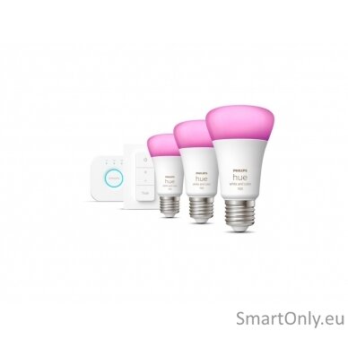 Philips Hue WCA Starter Kit 9W A60 E27 3pcs, Bridge, Switch