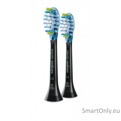 Philips Interchangeable Sonic Toothbrush Heads HX9042/33 Sonicare C3 Premium Plaque Defence Heads, For adults and children, Number of brush heads included 2, Sonic technology, Black