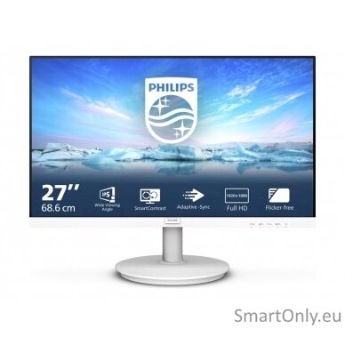 Philips | Monitor | 271V8AW/00 | 27 " | IPS | 1920 x 1080 pixels | 16:9 | 4 ms | 250 cd/m² | White | 75 Hz 7