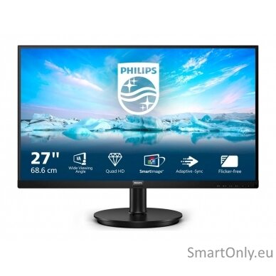 Philips Monitor 	275V8LA/00 27 ", LCD, QHD, 2560 x 1440, 16:9, 4 ms, 250 cd/m², Black, 75 Hz, HDMI ports quantity 2 23