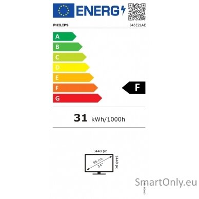 Philips Monitor  346E2LAE 34 ", VA, WQHD, 3440 x 1440, 21:9, 4 ms, 300 cd/m², HDMI ports quantity 1, 100 Hz 7