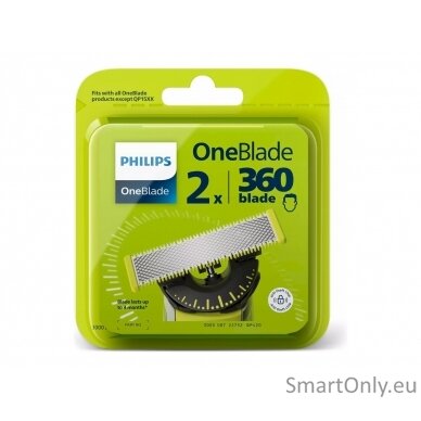 Philips OneBlade Replacement blade, 2 pcs 	QP420/50 Black/Green 3