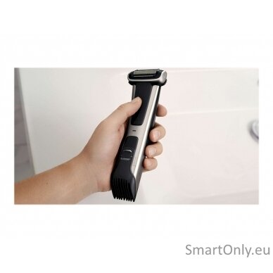 Philips Showerproof body groomer BG7025/15 Body groomer, Cordless, Number of length steps 5, Rechargeable,   Lithium-ion, Operating time 80 min, Charging time 1 h, Black/Stainless 12