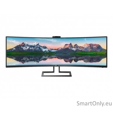 Philips SuperWide curved LCD display 499P9H/00	 48.8 ", VA, Dual QHD, 5120 x 1440 pixels, 32:9, 5 ms, 450 cd/m², Black, Headphone out