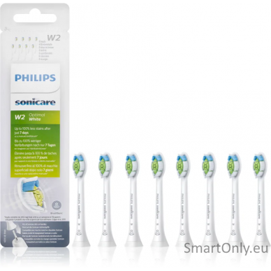 Philips Toothbrush Heads HX6068/12 Sonicare W2 Optimal Heads, For adults and children, Number of brush heads included 8, Sonic technology,  White 4