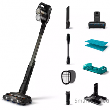 Philips Vacuum cleaner XC8349/01	Aqua Plus Cordless operating Handstick - W 25 V Operating time (max) 80 min Black Warranty 24 month(s)