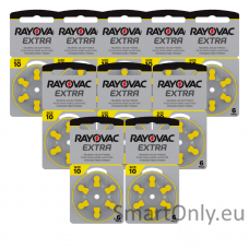 Rayovac Extra Advanced 10 baterijos klausos aparatams 60 vnt.