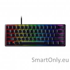 Razer Huntsman Mini Gaming keyboard 60% form factor; Doubleshot PBT keycaps with side-printed secondary functions RGB LED light US Wired Linear Optical RED