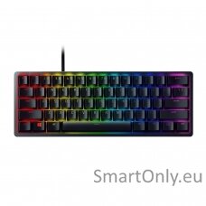 Razer Huntsman Mini Gaming keyboard 60% form factor; Doubleshot PBT keycaps with side-printed secondary functions RGB LED light US Wired Linear Optical RED