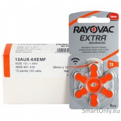 Rayovac Extra Advanced 13 baterijos klausos aparatams 60 vnt. 2