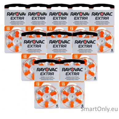 Rayovac Extra Advanced 13 baterijos klausos aparatams 60 vnt.