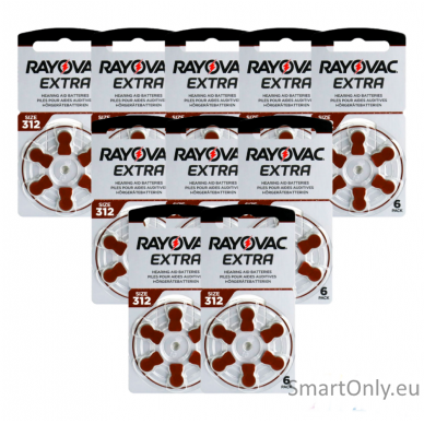 Rayovac Extra Advanced 312 baterijos klausos aparatams 60 vnt.