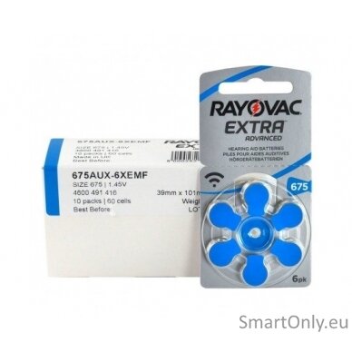 Rayovac Extra Advanced 675 hearing batteries 60 pcs 1