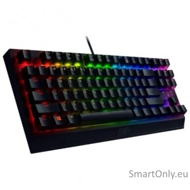 Razer BlackWidow V3  Yellow Switch; Transparent switch housing; Doubleshot ABS keycaps; Multi-function digital roller; Razer Synapse 3 enabled; Cable routing options; N-key roll-over; Fully programmable keys with on-the-fly macro recording; Gaming mode op 1