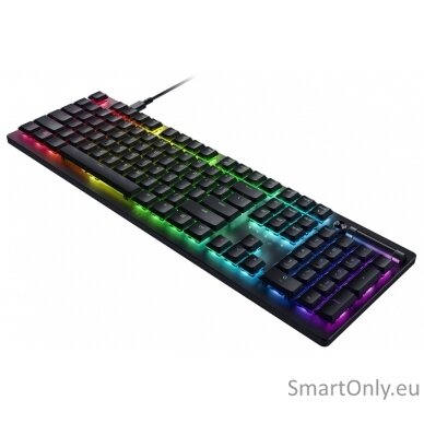 Razer Gaming Keyboard Deathstalker V2 Pro Gaming Keyboard Detachable braided fiber Type-C cable; 70 million keystroke lifespan RGB LED light US Wired Black Low-Profile Optical Switches (Clicky) 1